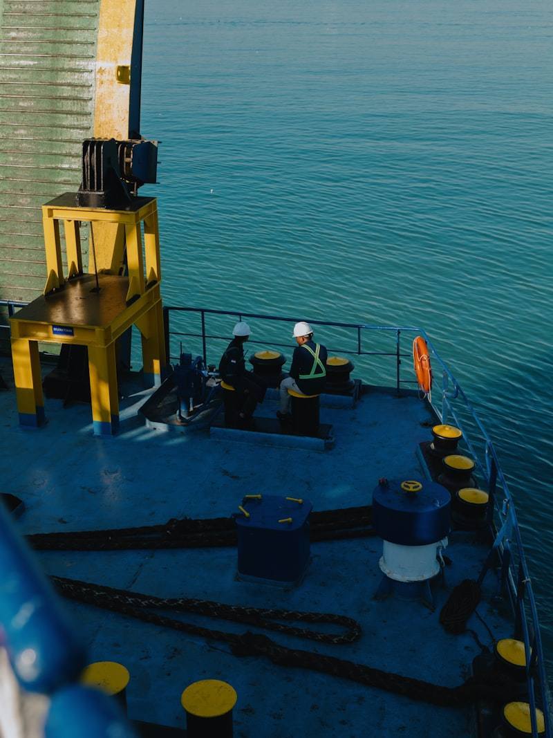 Marine crew working on vessel deck